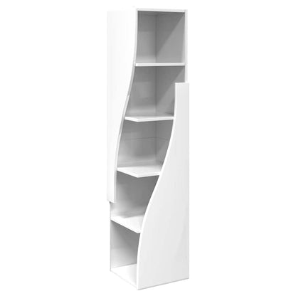 Mobile angolare Bianco Lucido 32x32x140cm Legno multistrato