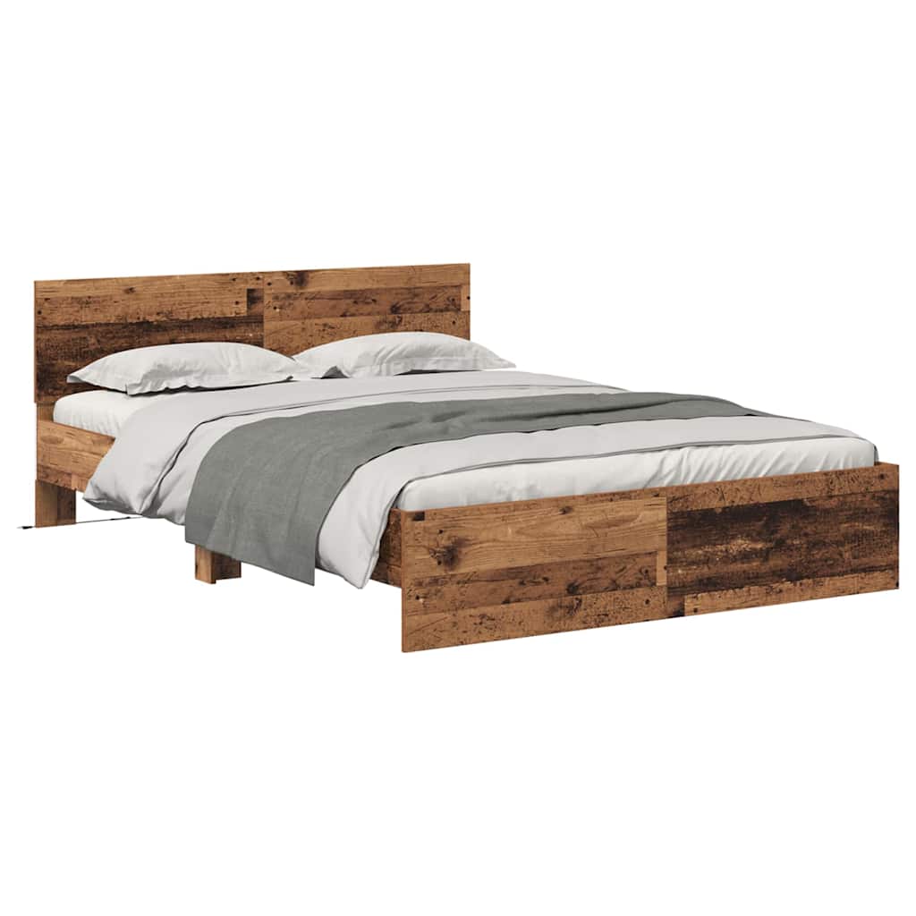 Struttura del letto con testiera Legno vecchio 140 x 190 cm