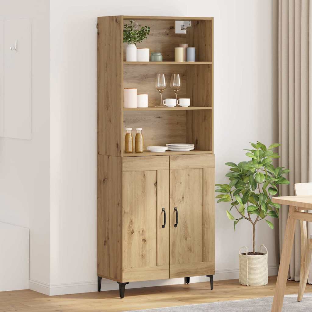 Credenza 2 pcs Rovere artigianale Legno multistrato