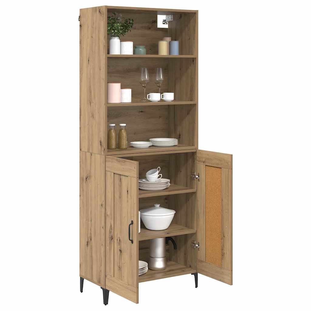Credenza 2 pcs Rovere artigianale Legno multistrato