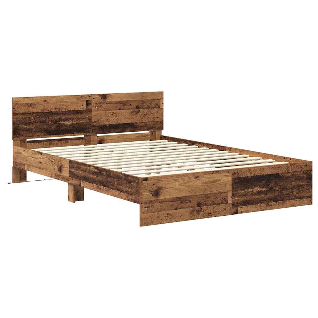 Struttura del letto con testiera Legno vecchio 120 x 190 cm