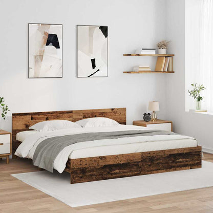 Struttura del letto con testiera Legno vecchio 180 x 200 cm