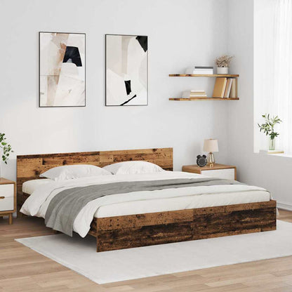 Struttura del letto con testiera Legno vecchio 200 x 200 cm