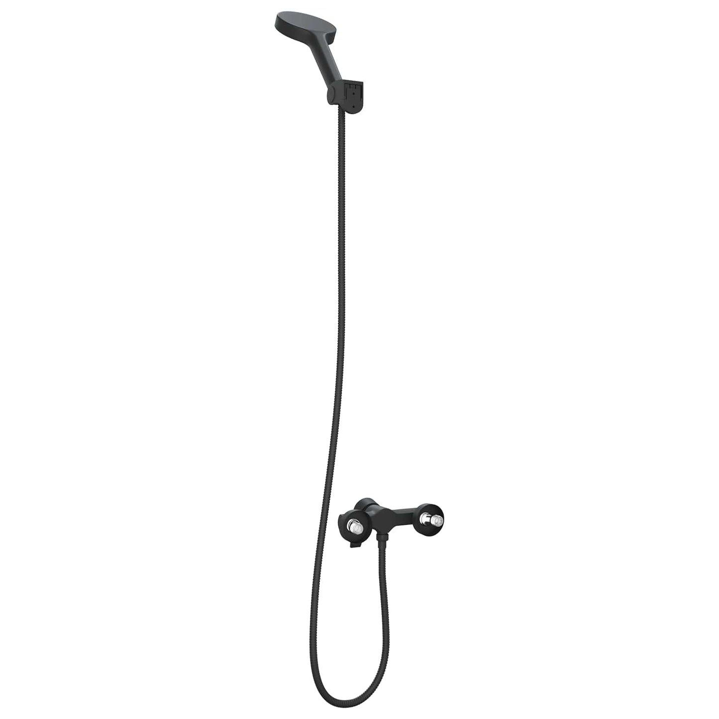 Set di doccia con soffione Nero G 1 / 2 pollici Ottone