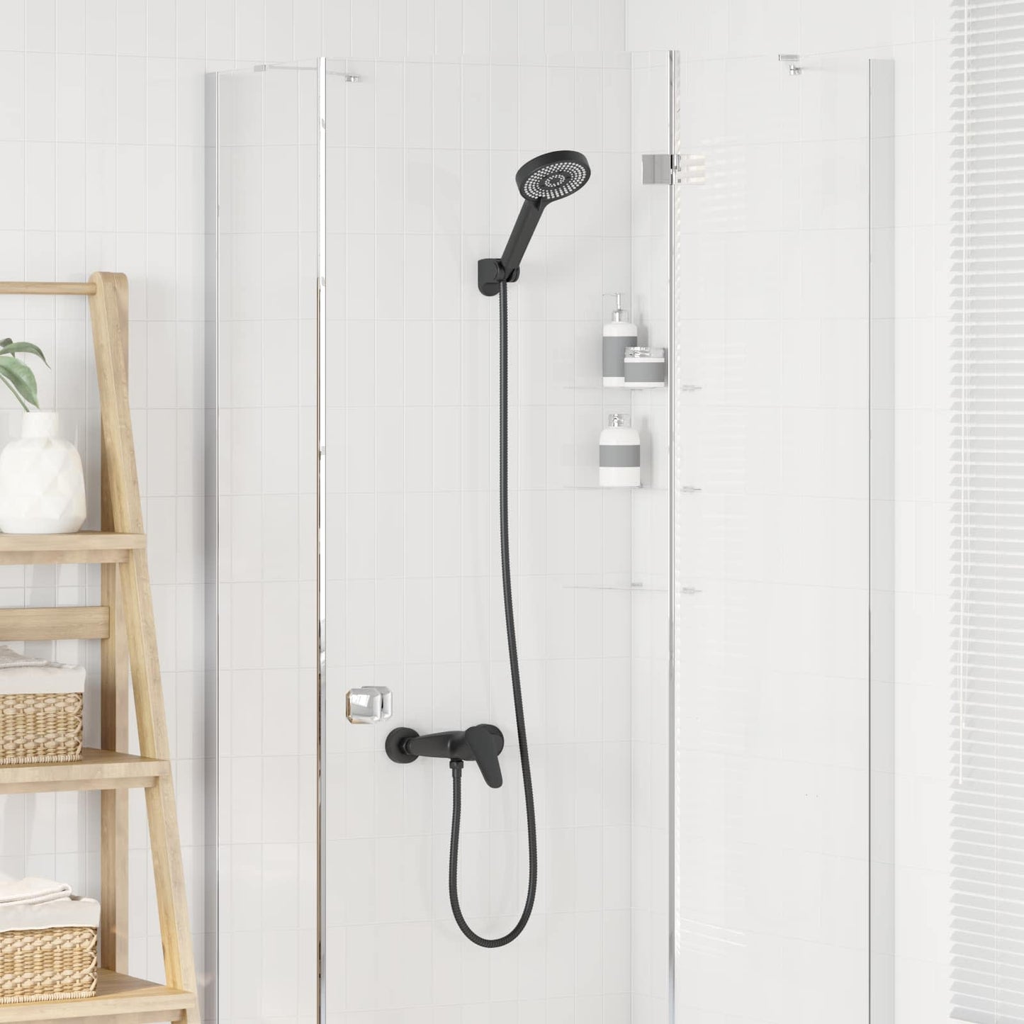 Set di doccia con soffione Nero G 1 / 2 pollici