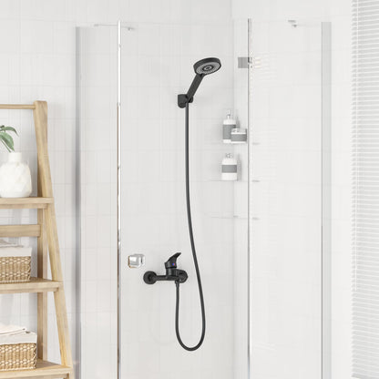 Set di doccia con soffione Nero G 1 / 2 pollici