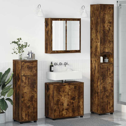 Set di mobili per il bagno 4 pcs Rovere fumÃ© Legno multistrato