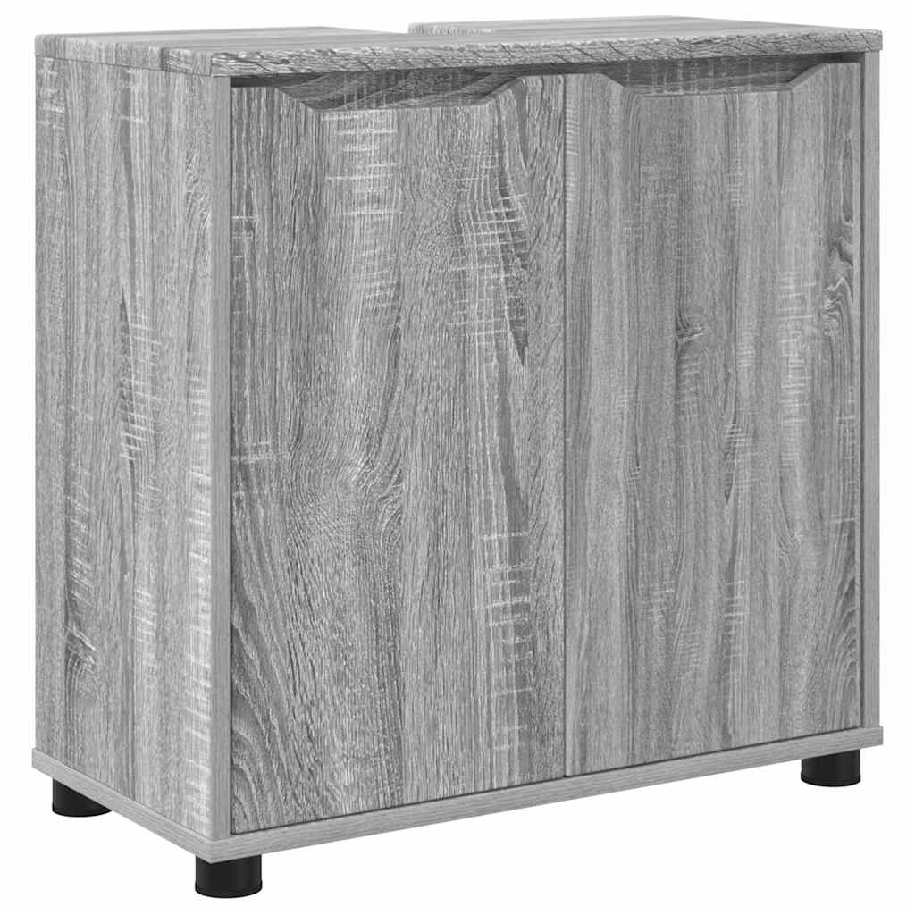 Set di mobili per il bagno con cassetto 4 pcs Grigio Sonoma
