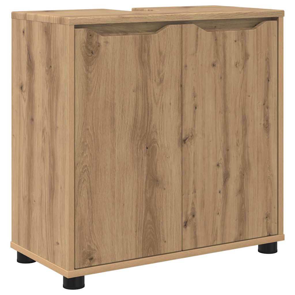 Set di mobili per il bagno con ruota 4 pcs Rovere artigianale