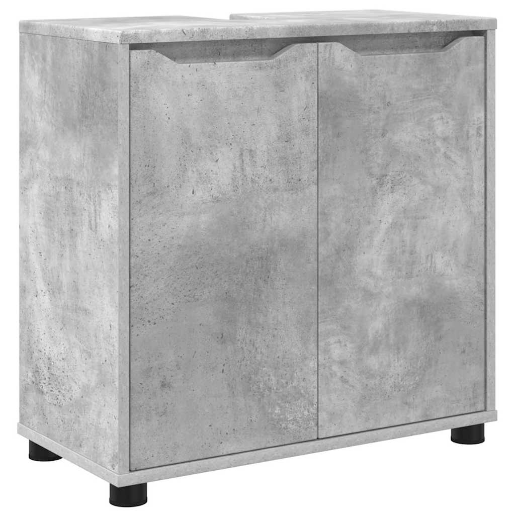 Set di mobili per il bagno con cassetto 3 pcs Grigio cemento