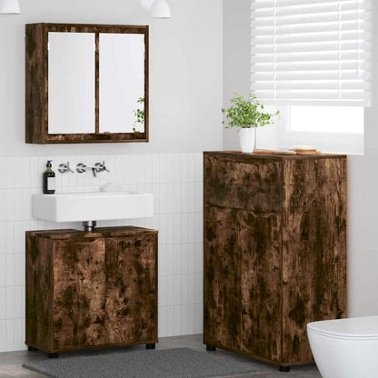 Set di mobili per il bagno 3 pcs Rovere fumÃƒÂ© Legno multistrato