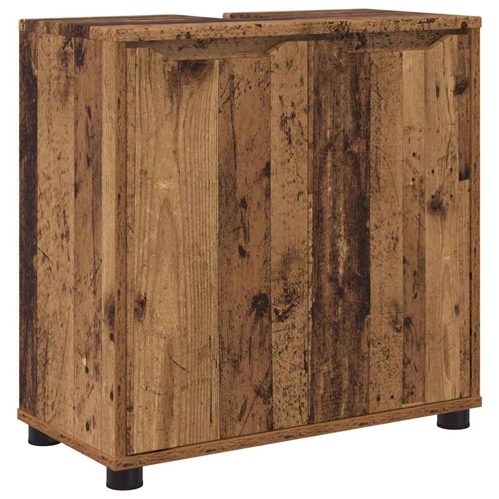 Set di mobili per il bagno con cassetto 3 pcs Legno vecchio