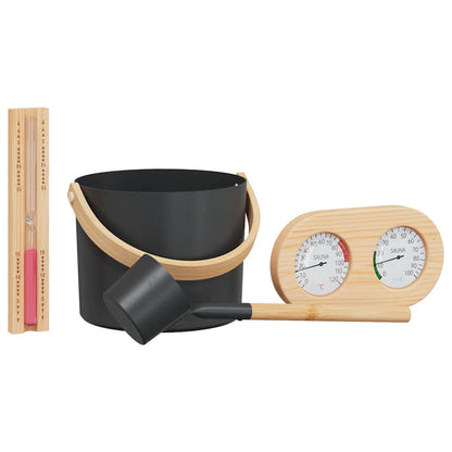 Set di Accessori per Sauna 4 pcs Nero