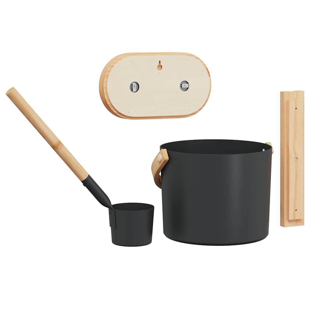 Set di Accessori per Sauna 4 pcs Nero