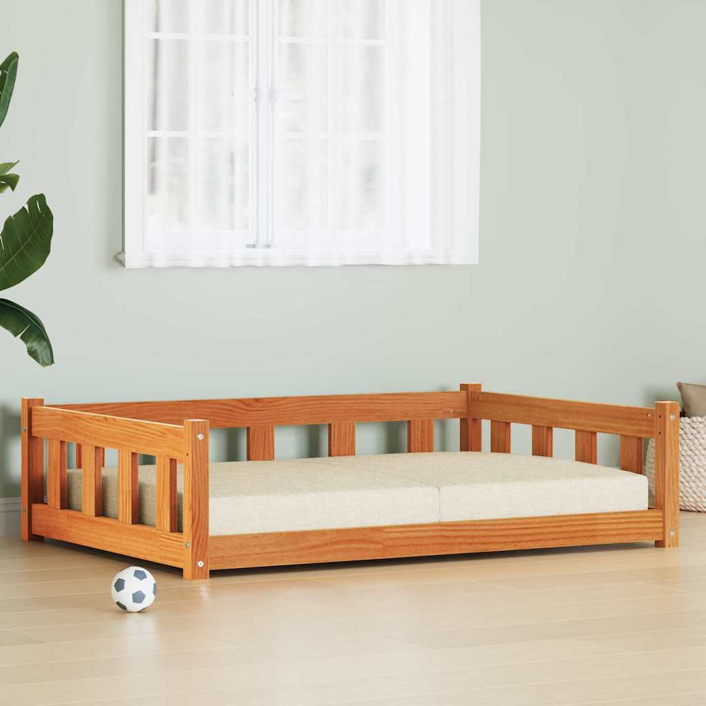 Letto per Cani Marrone cerato 100 x 70 x 28 cm Pino massello
