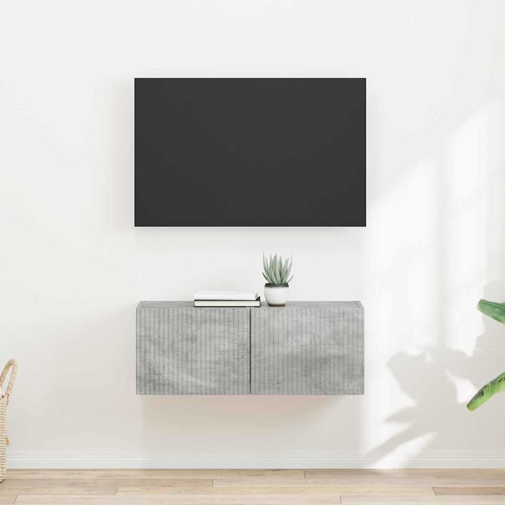 Mobile TV da parete 2 pcs Calcestruzzo 60 x 31 x 29.5 cm