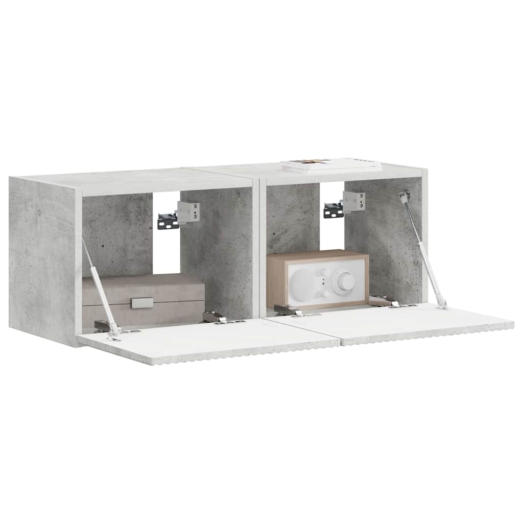 Mobile TV da parete 2 pcs Calcestruzzo 60 x 31 x 29.5 cm