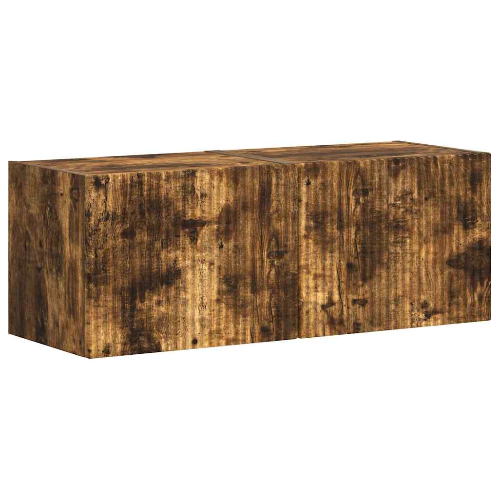 Mobile TV da parete 2 pcs Rovere fumÃ© 60 x 31 x 29.5 cm