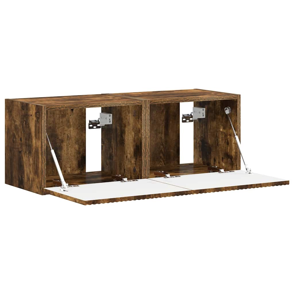 Mobile TV da parete 2 pcs Rovere fumÃ© 60 x 31 x 29.5 cm
