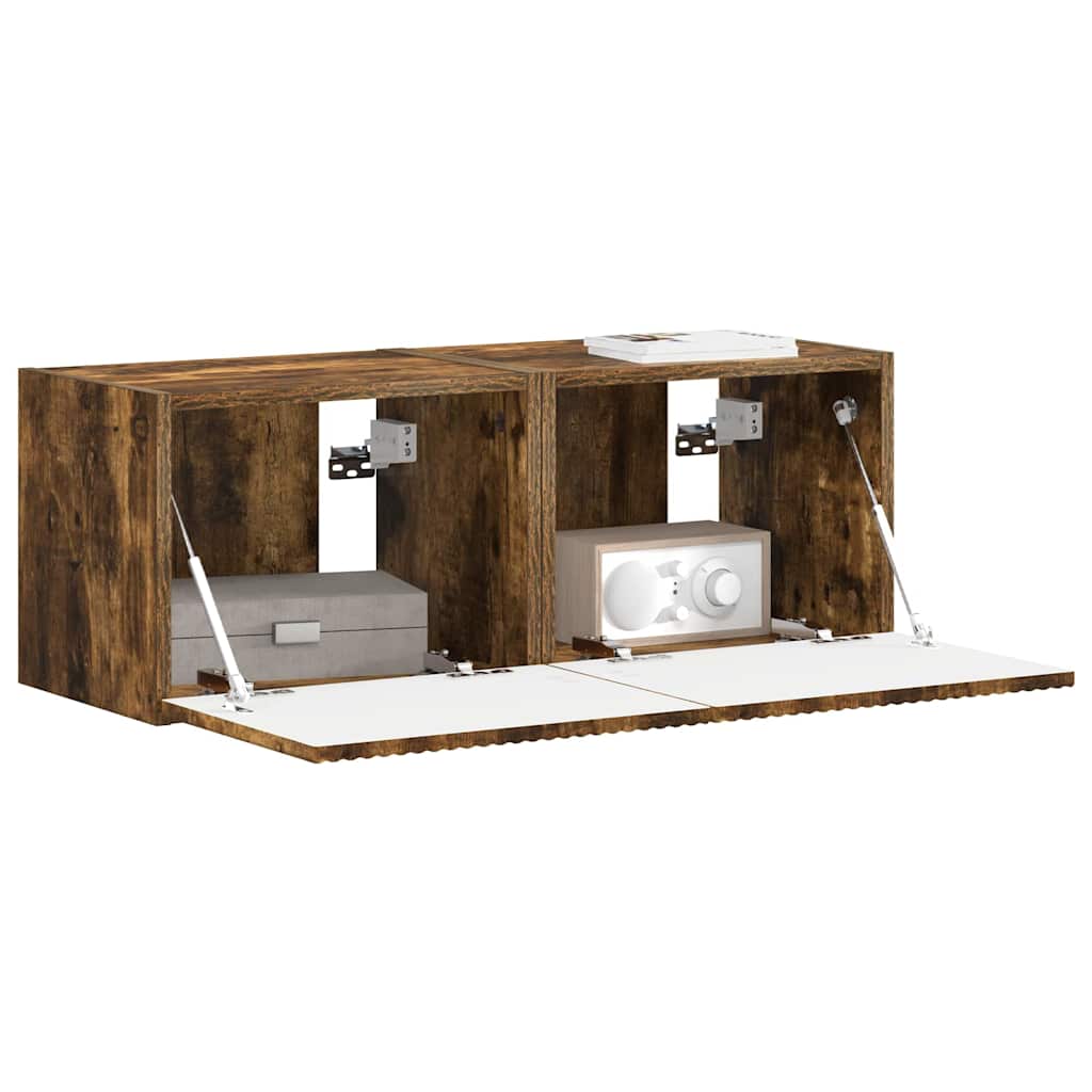 Mobile TV da parete 2 pcs Rovere fumÃ© 60 x 31 x 29.5 cm