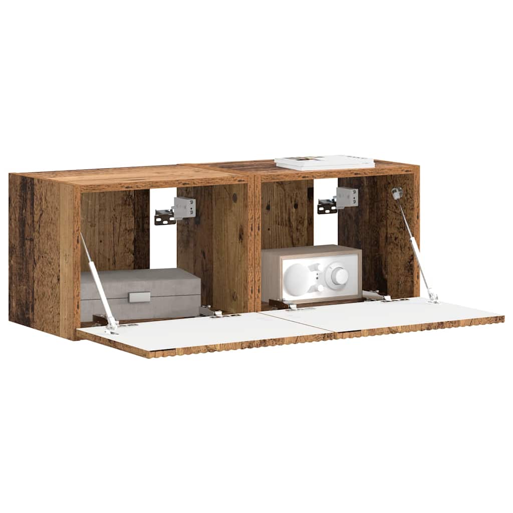 Mobile TV da parete 2 pcs Legno vecchio 60 x 31 x 29.5 cm