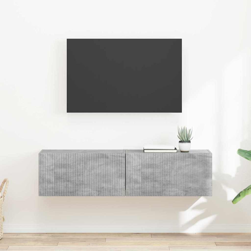 Mobile TV da parete 2 pcs Calcestruzzo 60 x 31 x 29.5 cm