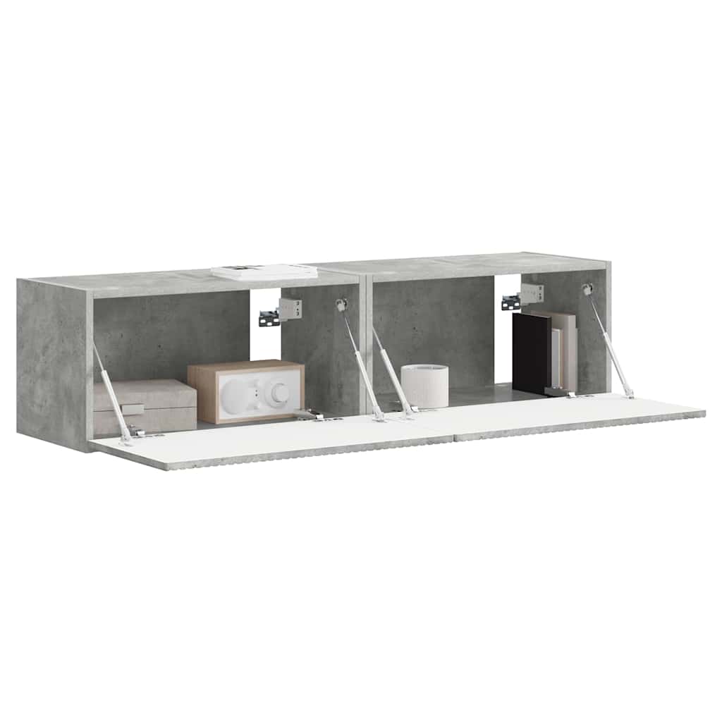 Mobile TV da parete 2 pcs Calcestruzzo 60 x 31 x 29.5 cm