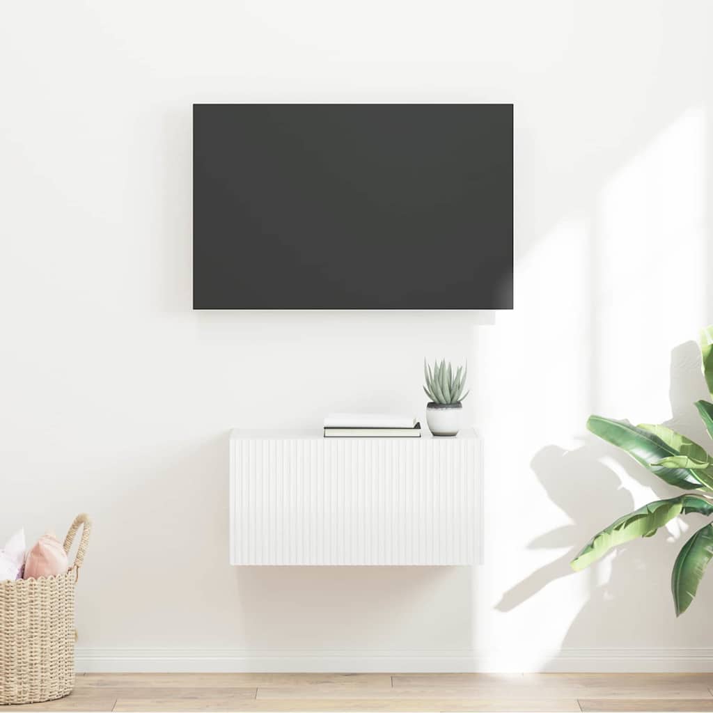 Mobile TV da parete Bianco Lucido 60 x 31 x 29.5 cm