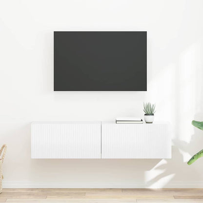 Mobile TV da parete 2 pcs Bianco Lucido 60 x 31 x 29.5 cm