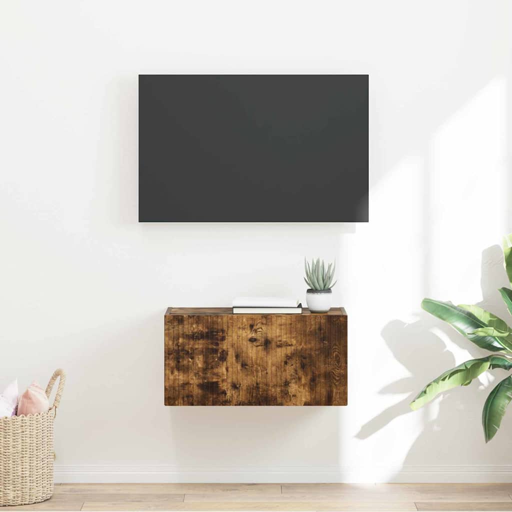 Mobile TV da parete Rovere fumÃ© 60 x 31 x 29.5 cm