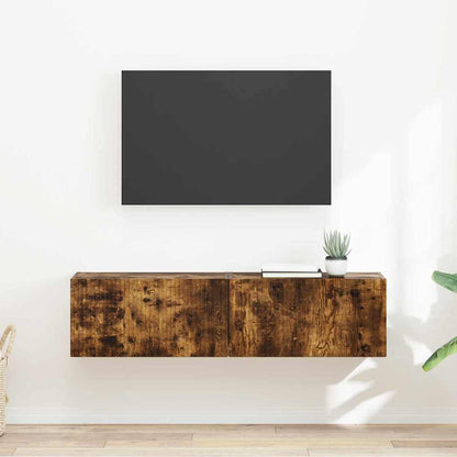 Mobile TV da parete 2 pcs Rovere fumÃ© 60 x 31 x 29.5 cm