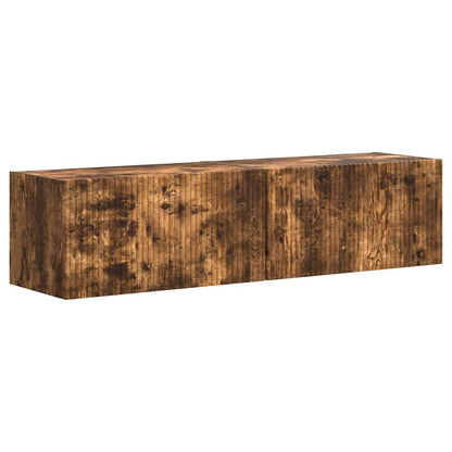 Mobile TV da parete 2 pcs Rovere fumÃ© 60 x 31 x 29,5 cm