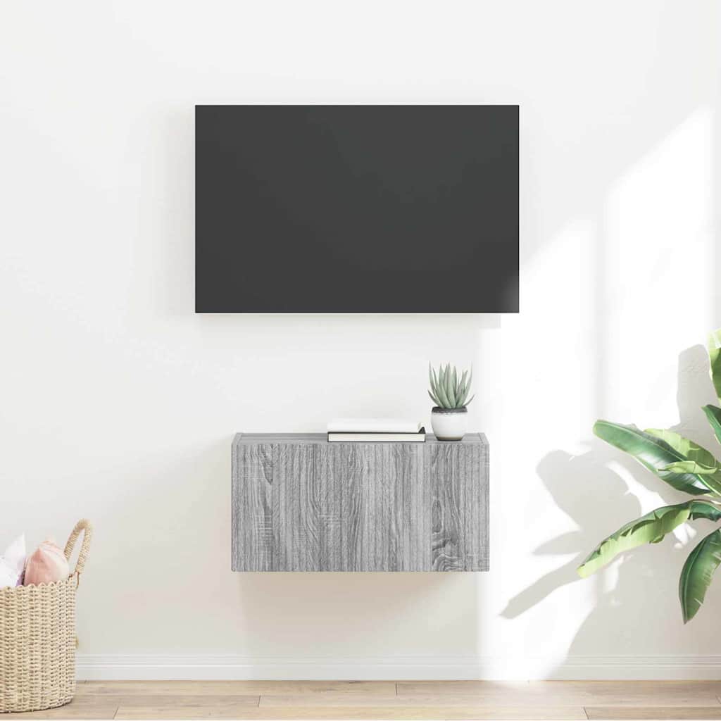 Mobile TV da parete Grigio Sonoma 60 x 31 x 29.5 cm