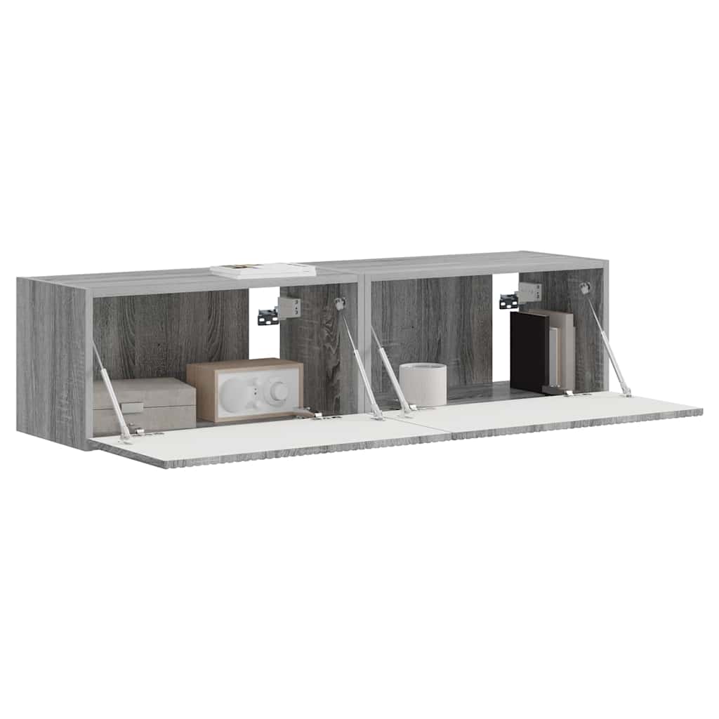 Mobile TV da parete 2 pcs Grigio Sonoma 60 x 31 x 29.5 cm
