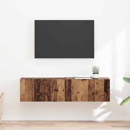 Mobile TV da parete 2 pcs Legno vecchio 60 x 31 x 29.5 cm