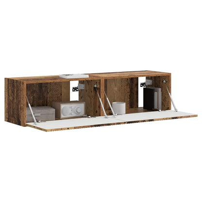 Mobile TV da parete 2 pcs Legno vecchio 60 x 31 x 29,5 cm