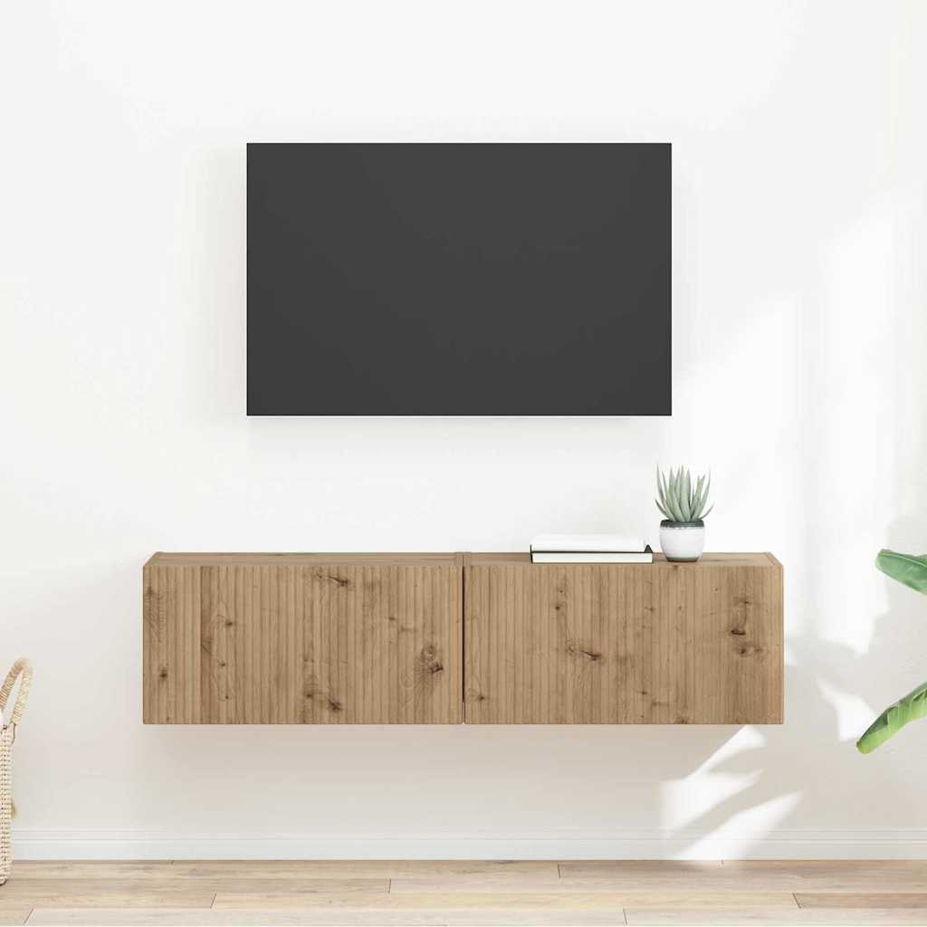 Mobile TV da parete 2 pcs Rovere Artigianale 60 x 31 x 29.5 cm