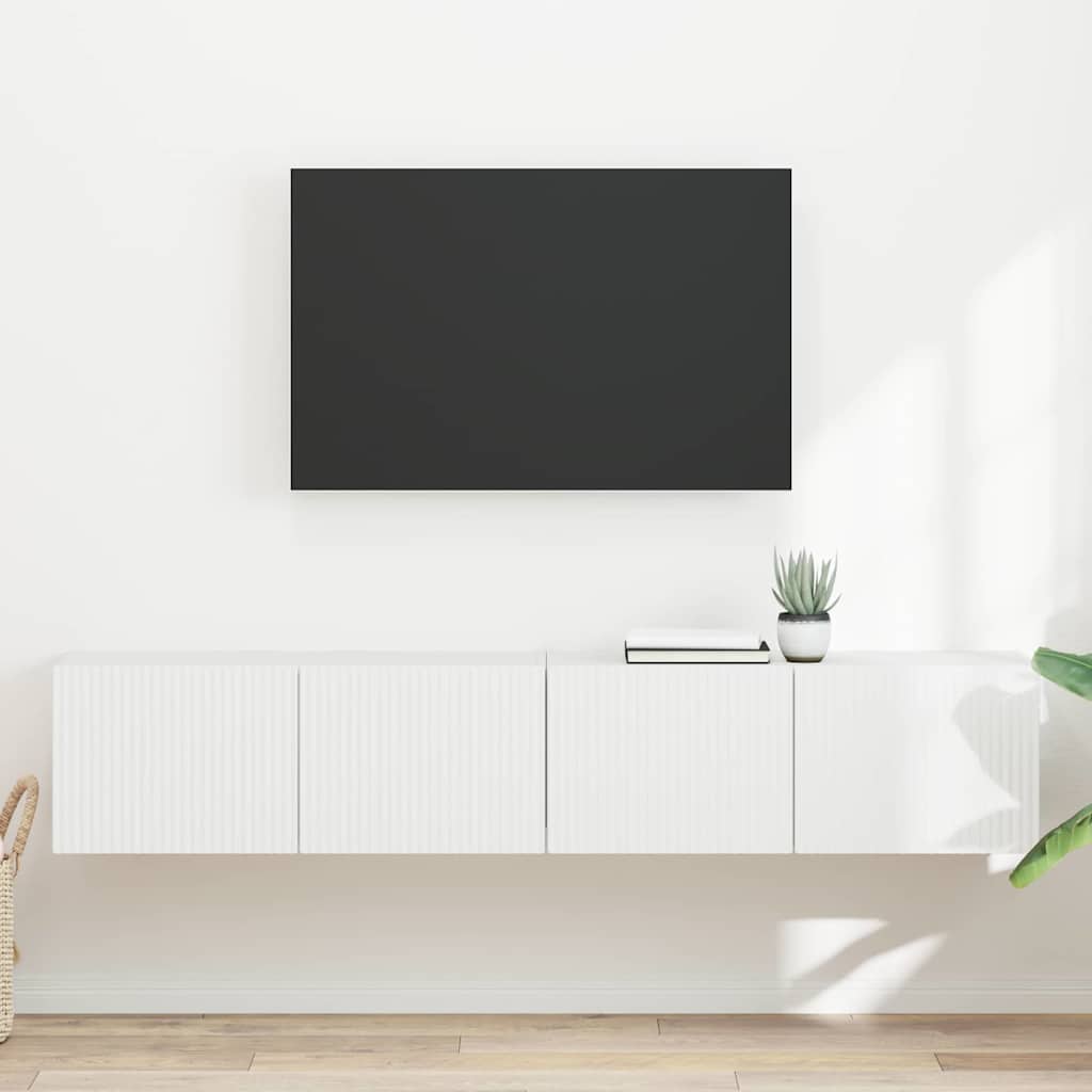 Mobile TV da parete 2 pcs Bianco 78,5 x 31 x 29,5 cm