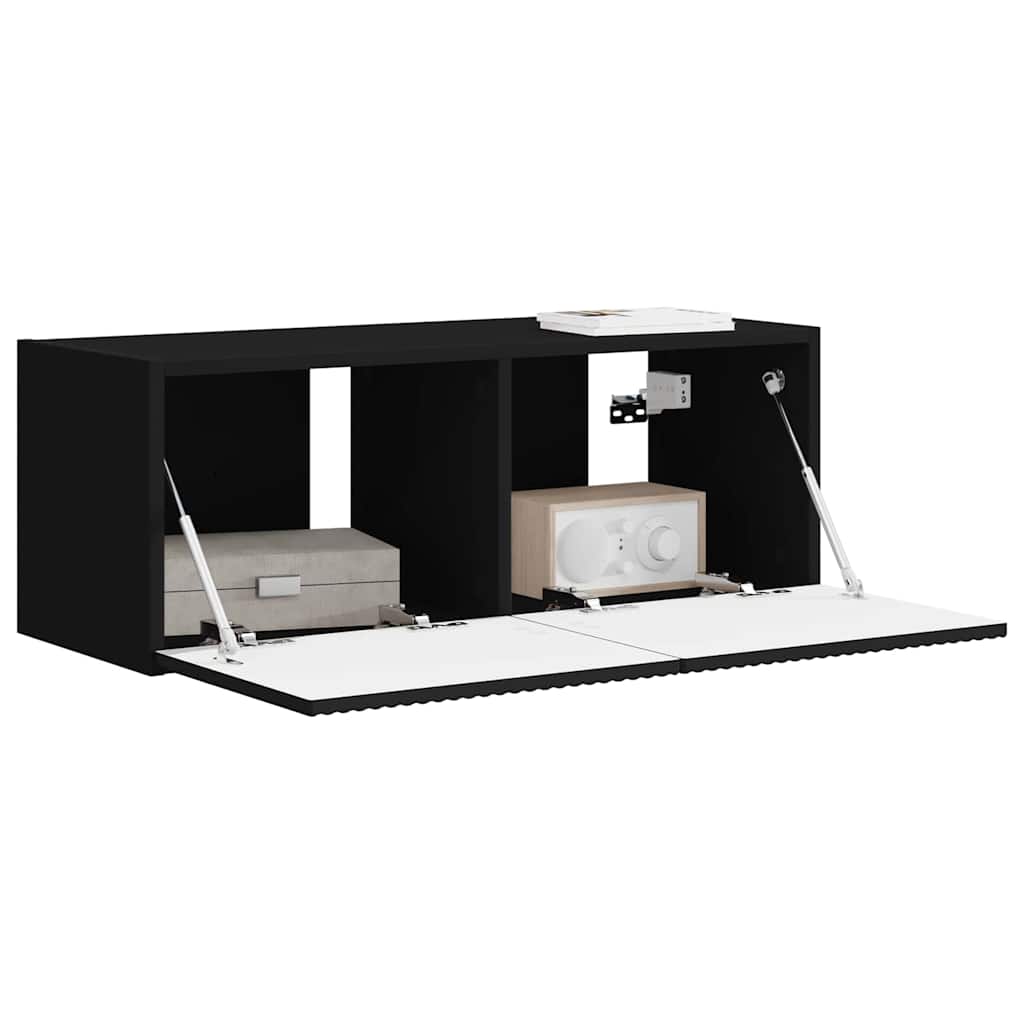 Mobile TV da parete Nero 78,5 x 31 x 29,5 cm Legno multistrato