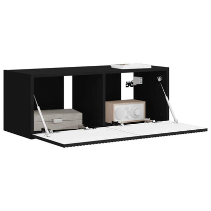 Mobile TV da parete Nero 78,5 x 31 x 29,5 cm Legno multistrato