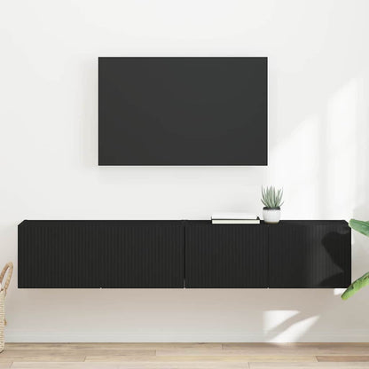 Mobile TV da parete 2 pcs Nero 60 x 31 x 29.5 cm