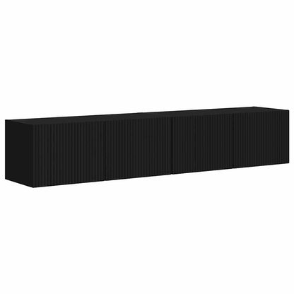 Mobile TV da parete 2 pcs Nero 78,5 x 31 x 29,5 cm