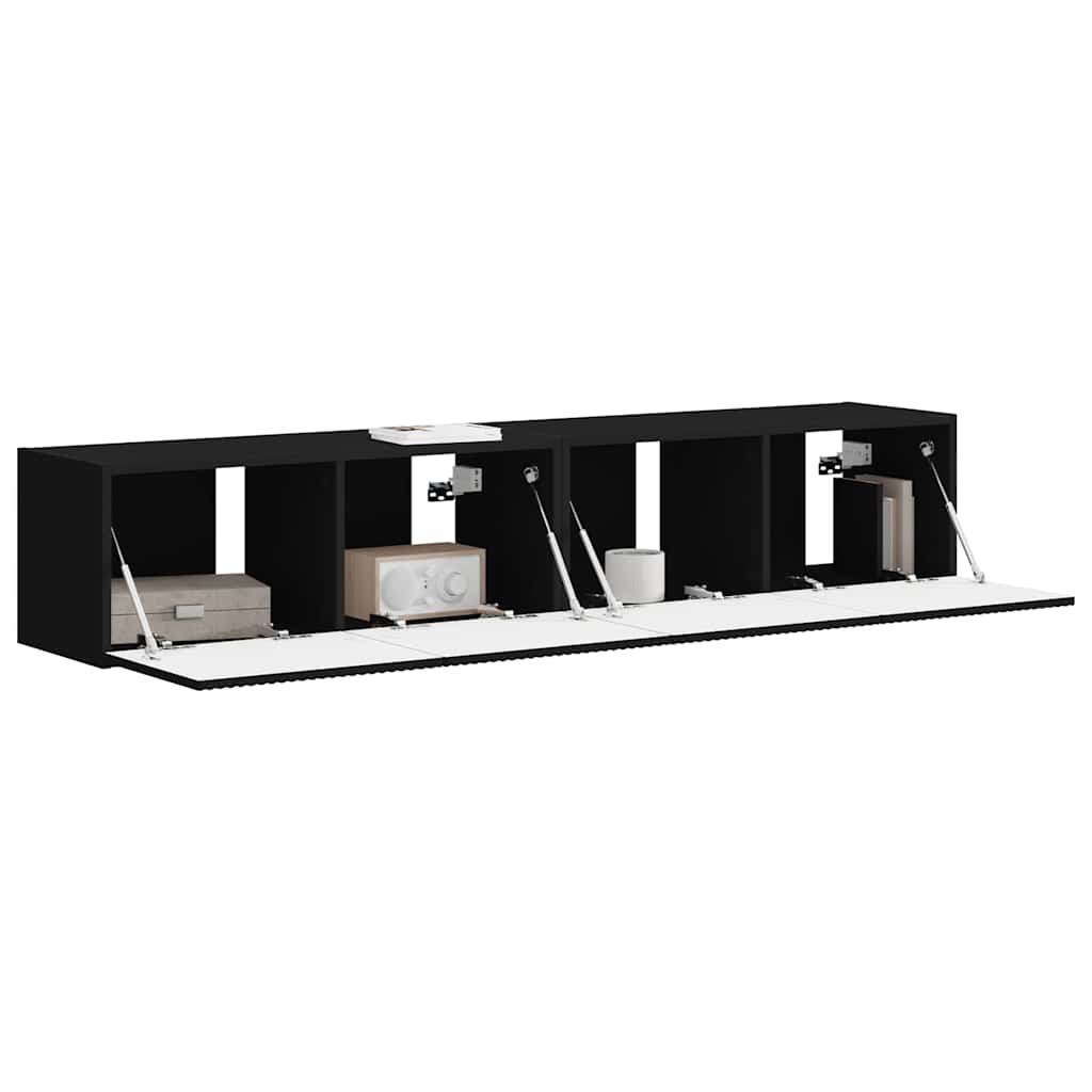 Mobile TV da parete 2 pcs Nero 60 x 31 x 29.5 cm