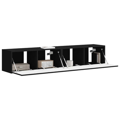 Mobile TV da parete 2 pcs Nero 60 x 31 x 29.5 cm