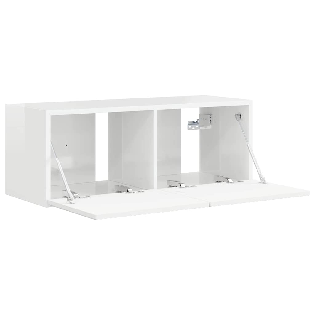 Mobile TV da parete Bianco Lucido 60 x 31 x 29.5 cm