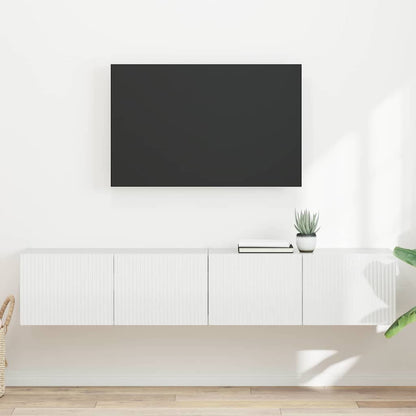Mobile TV da parete 2 pcs Bianco Lucido 60 x 31 x 29.5 cm