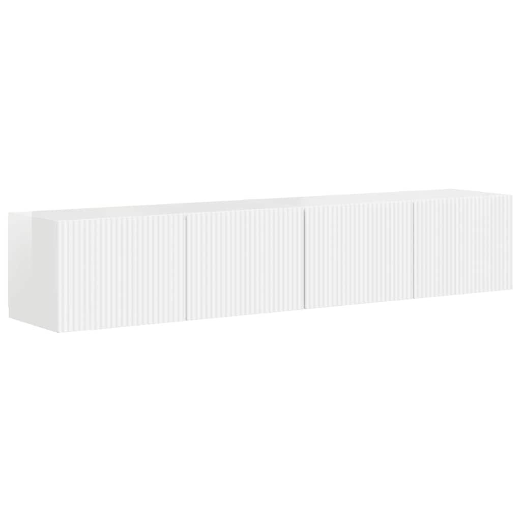 Mobile TV da parete 2 pcs Bianco Lucido 60 x 31 x 29.5 cm