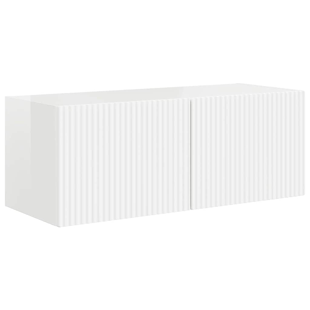 Mobile TV da parete 2 pcs Bianco Lucido 60 x 31 x 29.5 cm