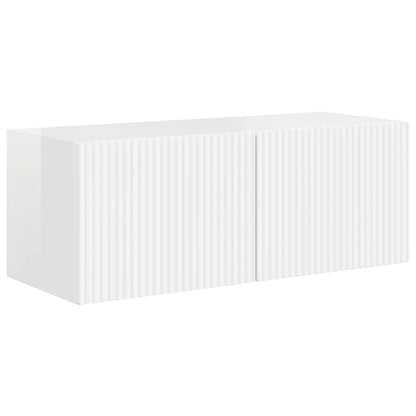 Mobile TV da parete 2 pcs Bianco Lucido 78,5 x 31 x 29,5 cm