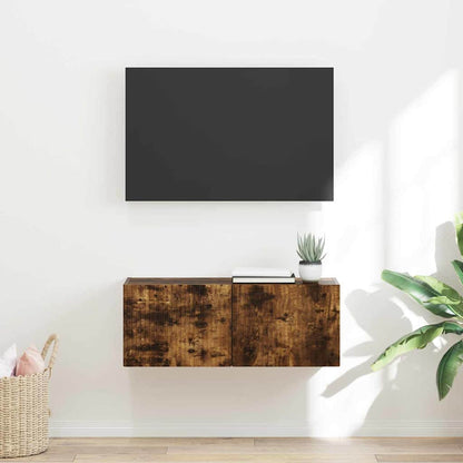 Mobile TV da parete Rovere fumÃ© 60 x 31 x 29.5 cm